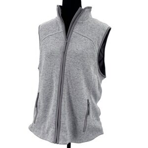 Maurice's  Gray fleece Vest medium‎ Gorpcore Granolagirl Cozy Layering Zip Y2K